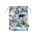 Nathalie Lete ナタリー レテ Satin drawstring pouch Jungle/511151(4)