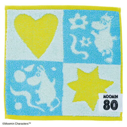 MOOMIN ムーミン 80周年 プレイ/スクエア ミニタオル スカイブルー/1405048100 MOOMIN ムーミン 80周年 プレイ/スクエア ミニタオル スカイブルー/1405048100