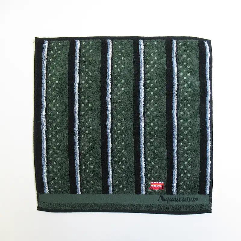 アクアスキュータム タオルハンカチ ロンドンバス刺繍 グリーン