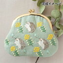 ピース (Piece) 刺しゅうキット 『Chicchiさんの動物刺しゅうキット はりねずみさんとナノハナのがま口』 12×13cm PHC-080/361-28-034
