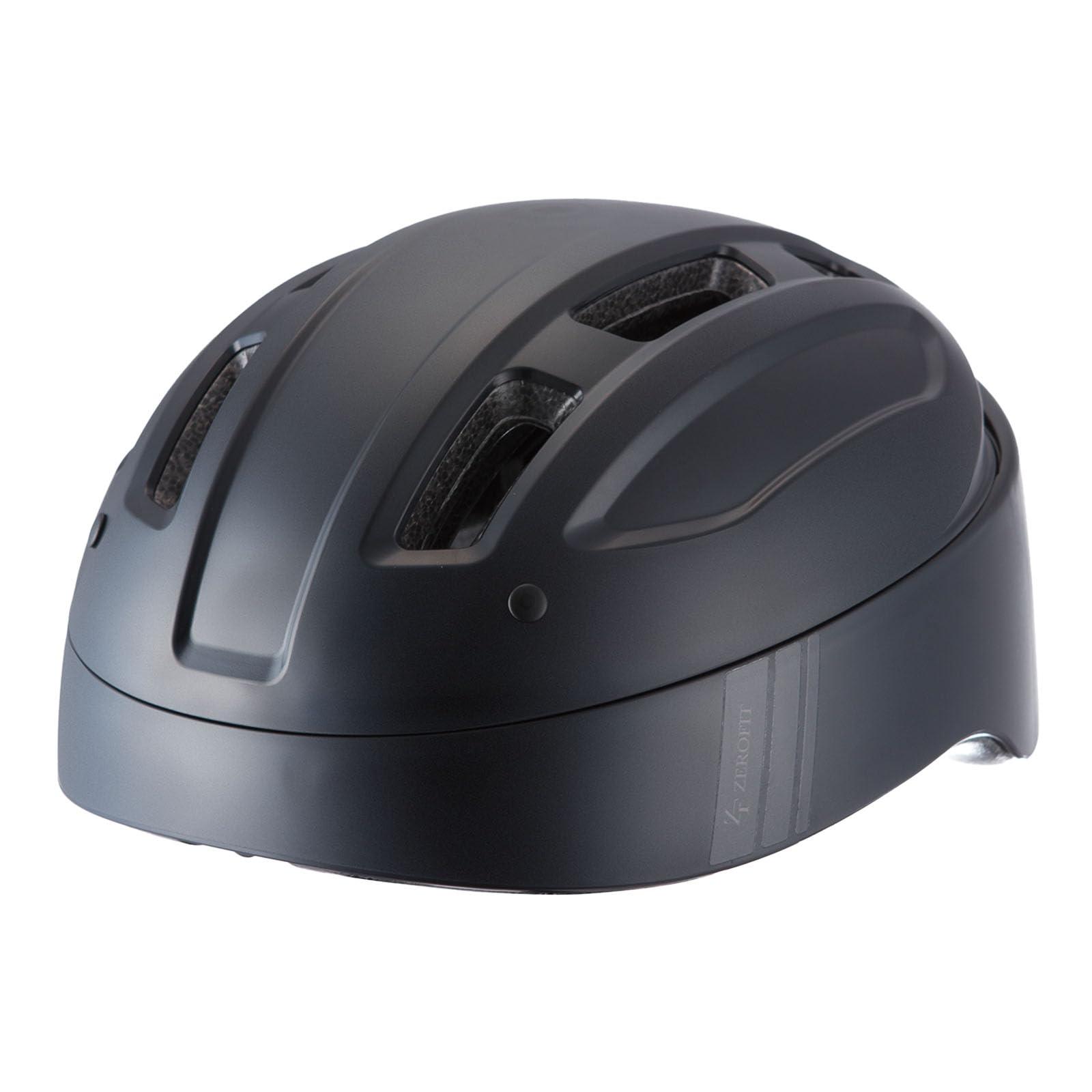 ZEROFIT VESK ベスク[自転車用ヘルメット 折りたたみ メンズ レディース 男性用 女性用 おしゃれ ゼロフィット]イオンスポーツ (マットブラック, M(54~57cm))