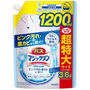 花王 バスマジックリン 泡立ちスプレー スーパークリーン 香りが残らないタイプ つめかえ用 (1200mL) ..