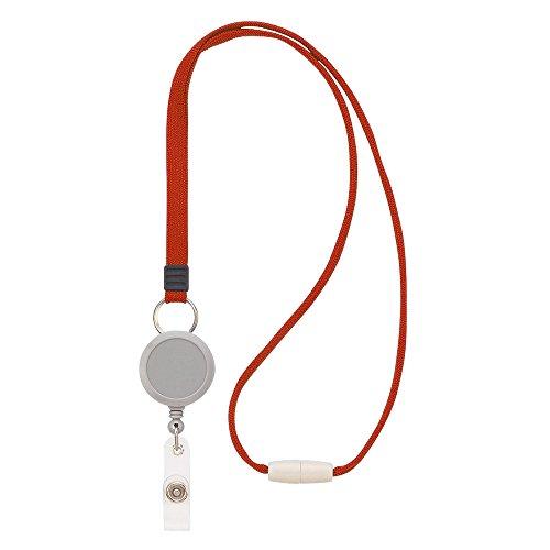 ライオン事務器 名札用ストラップ レッド N-5P 1本