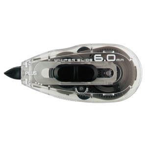 プラス 修正テープ ホワイパースライド ベーシックカラー 本体 6mm幅 ブラック WH-016BK 1個