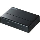 サンワサプライ ギガビット対応 スイッチングハブ 5ポート マグネット付き ループ検知機能搭載 軽量プラスチック筐体 LAN-GIGAP501BK