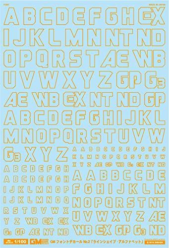 1/100 GM フォントデカール No.2 「ラインシェイプ・アルファベット」オレンジ