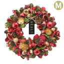 リース フラワーリース 冬 クリスマス CMナチュラルリース M オールレッドナッツ