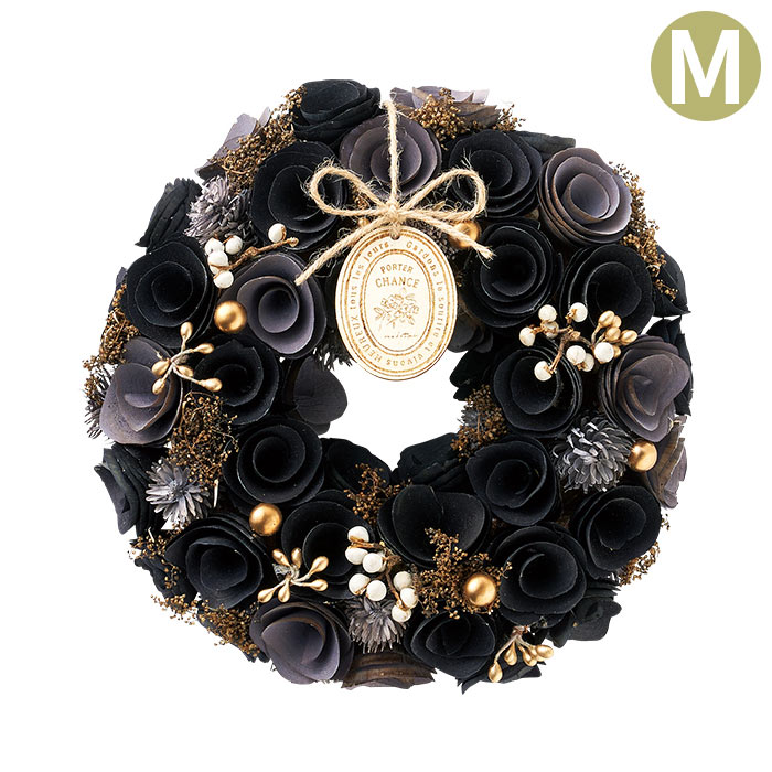 リース フラワーリース ワンカラーリース M ブラック