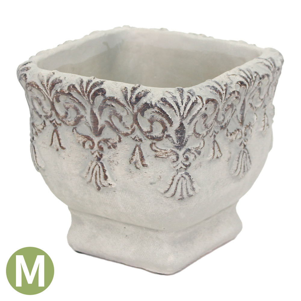 植木鉢 おしゃれ 四角 穴あき セメントポット バロックポットスクエア Mのサムネイル