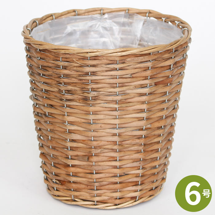 植木鉢 かご 籠 おしゃれ ウィッカーバスケット 6号