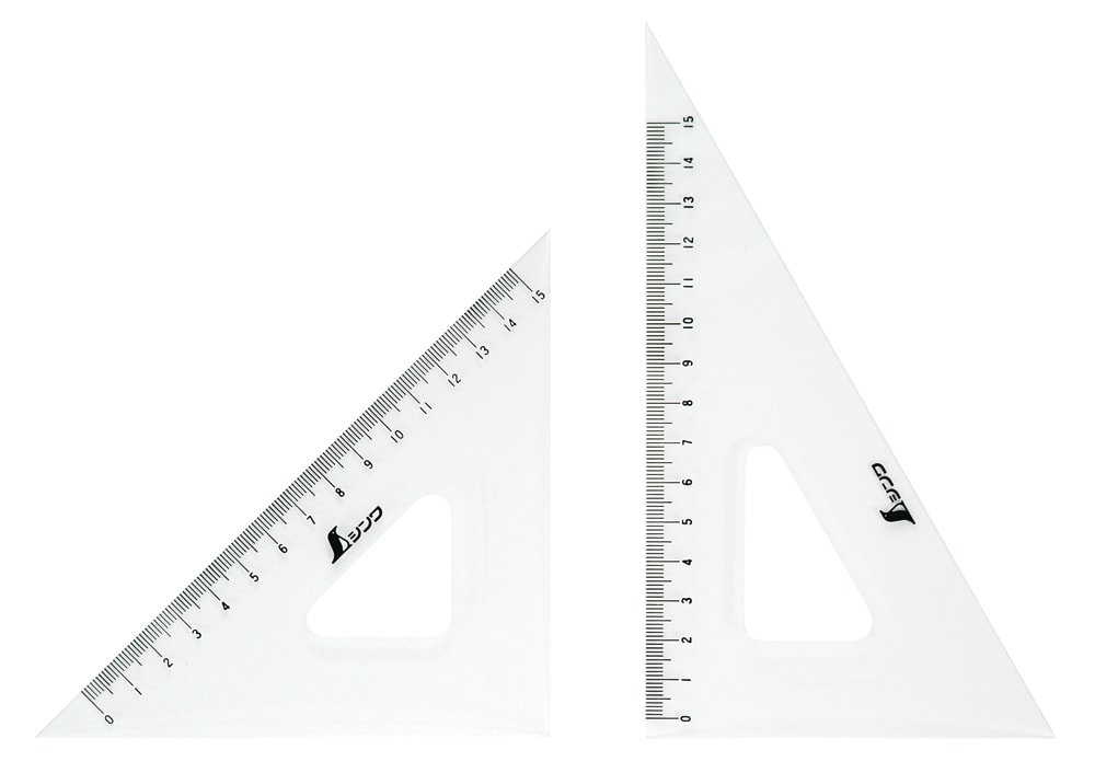 シンワ測定 三角定規 アクリル製 18cm 2枚組 77066 【メール便対応・4個まで】