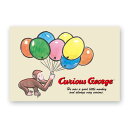 おさるのジョージ ポストカード(バルーン ベージュ)CG-PT513 4996740598418 Curious George メール便 ジョージの空飛ぶバルーン旅行 - ベージュポストカードで心温まるメッセージを 【送料無料ライン対応】