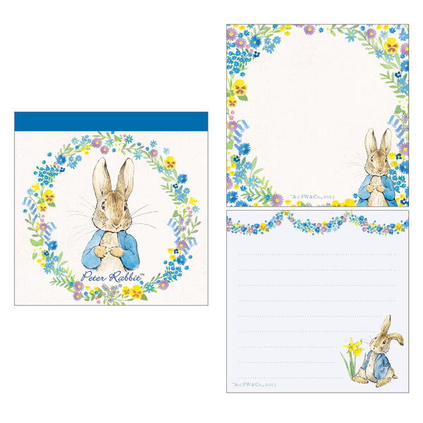 【スーパーセール10%OFF】 ピーターラビット スクエアメモ帳(SPRING)PR-MP023 4996740603235 Peter Rabbit メール便...
