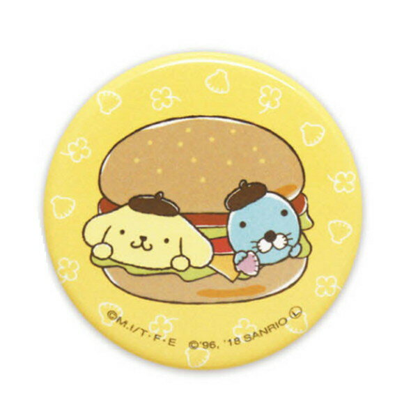 ぼのぼの×ポムポムプリン 缶バッジ（ハンバーガー） S3-CB101 bonobono Pom Pom Purin メール便 【送料無料ライン対応】