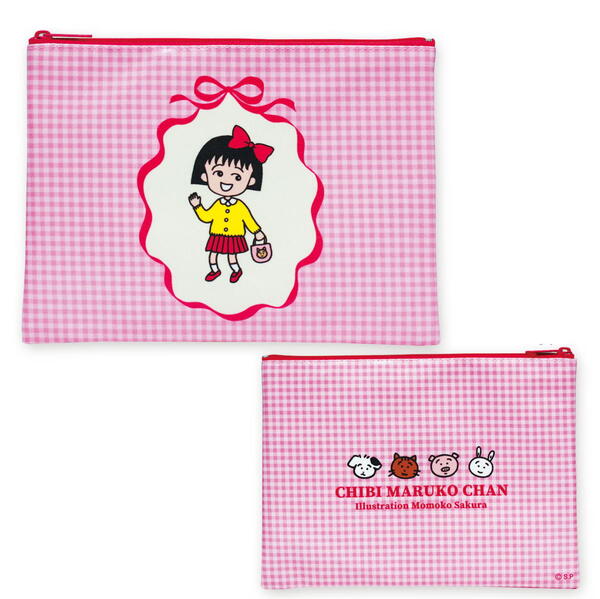 ちびまる子ちゃん ポーチ（リボンでお出かけ）