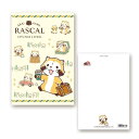 あらいぐま ラスカル ポストカード（ラスカル カフェデザイン縦）RA-PT040 4996740596315 Rascal the Raccoon メール便 