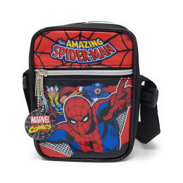 スパイダーマンからショルダーバッグが登場☆ ちょっとしたお出かけに便利な小さなバッグです。 ●サイズ：約縦170×横135×厚み45mm キーワード：カラーズ