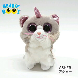 【TY】 ぬいぐるみ 【BEANIE BOO'S】 ASHER アシャー ビーニーブーズ 猫 ねこ ネコ Mサイズ 15cm