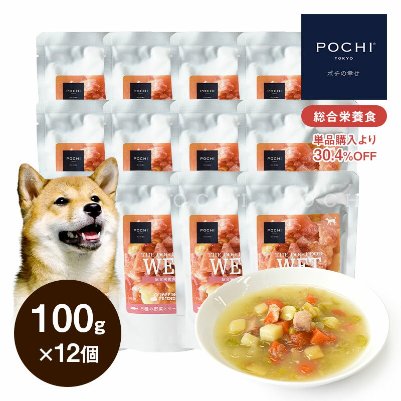 楽天プレミアムドッグフード POCHIPOCHI ザ・ドッグフード ウェット 5種の野菜とサーモンのスープ 100g×12個 ポチ ドッグフード 犬 ウェットフード 総合栄養食 まとめ買い