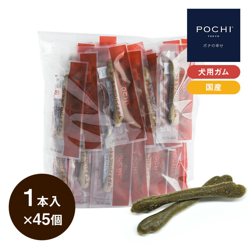 【POCHI公式】POCHI デンタルプロバイオガム クランベリー 1本入×45個 ポチ 犬 ガム おやつ デンタルケ..