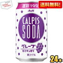 最大1000円クーポン配布中★【送料無料】アサヒ カルピスソーダ グレープ 350ml缶 24本入 復刻 2504 ※北海道800円・東北400円の別途送料加算