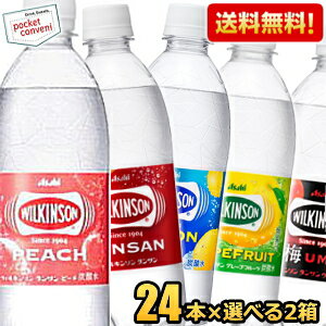 150円OFFクーポン配布中★あす楽対応【送料無料】アサヒ ウィルキンソンタンサン(ノーマル レモン グレープフルーツ ウメ ピーチ)500mlPET 48本(24本×選べる2箱) 強炭酸水 ※北海道800円・東北400円の別途送料加算