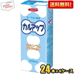 【送料無料】エルビー カルアップ 200ml紙パック 96本(24本×4ケース) カルシウム250mg入り ヨーグルト風味 ※北海道800円・東北400円の別途送料加算