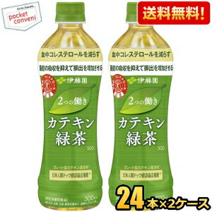 あす楽対応【送料無料】伊藤園 2つの働き カテキン緑茶 500mlペットボトル 48本(24本×2ケース) 二つの働き 特保 トクホ 特定保健用食品 ※北海道800円・東北400円の別途送料加算