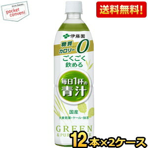 あす楽対応 期間限定特価【送料無料】伊藤園 ごくごく飲める毎日1杯の青汁 無糖 900gペットボトル 24本 12本 2ケース カロリーゼロ 糖質ゼロ 野菜ジュース 北海道800円・東北400円の別途送料加…