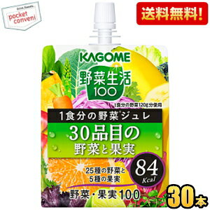 【送料無料】カゴメ 野菜生活100 1食分の野菜ジュレ 30品目の野菜と果実 180gパウチ 30本入 ゼリー飲料 ※北海道800円…