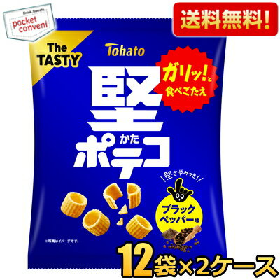 【送料無料 2ケース販売】 東ハト 51g 堅ポテコ ブラックペッパー味 24袋(12袋×2ケース) スナック菓子 まとめ買い ※北海道800円・東北400円の別途送料加算 [39ショップ]のサムネイル