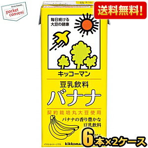 【12本】【送料無料】キッコーマン飲料 豆乳飲料バナナ 1000ml紙パック 12本(6本入×2ケース) 1L ※北海道800円・東北400円の別途送料加算 [39ショップ]のサムネイル