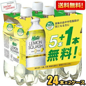 楽天ポケットコンビニ【送料無料】キリン メッツ プラス レモンスカッシュ 480mlペットボトル 48本[（6本パック×4セット）×2ケース] 機能性表示食品 難消化性デキストリン ※北海道800円・東北400円の別途送料加算 kirin2024cp kirin5