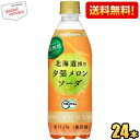 最大1000円クーポン配布中★【送料無料】ポッカサッポロ 北海道搾り夕張メロンソーダ 500mlペットボトル 24本入 数量限定 ゆうばり メロンソーダ 北海道...