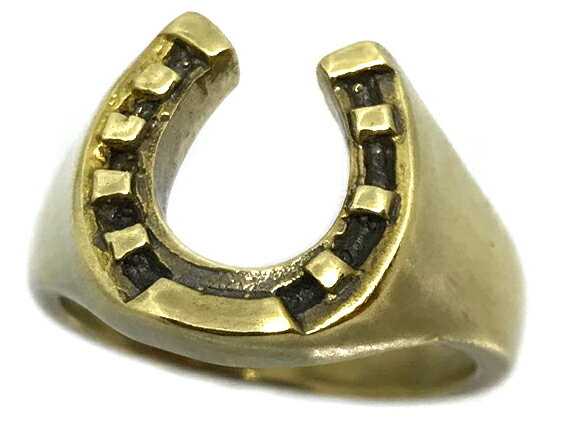 真鍮リング/ホースシューリング/ブラス/金色ゴールド/馬蹄/馬の蹄/指輪/幸運