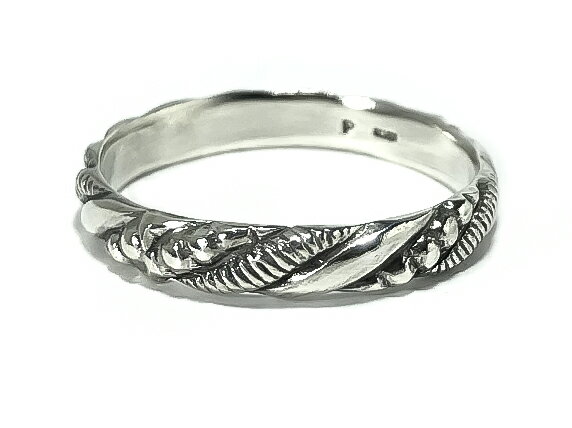 ＜3mm幅＞【 スクロール デザインリング 】Silver925/カトラリー/銀食器/細工