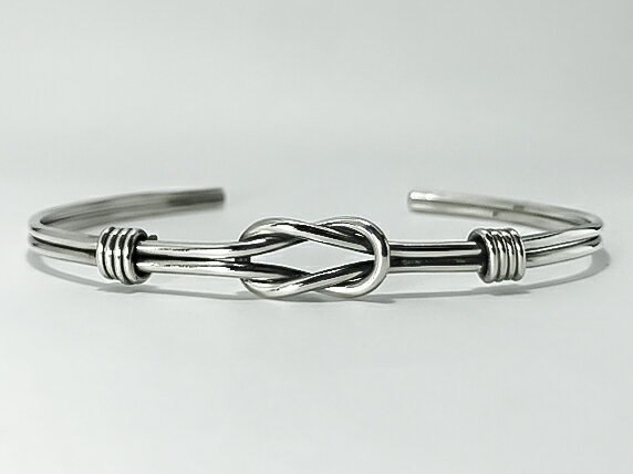 ＜8mm幅＞ シルバー925製　ノット バングル