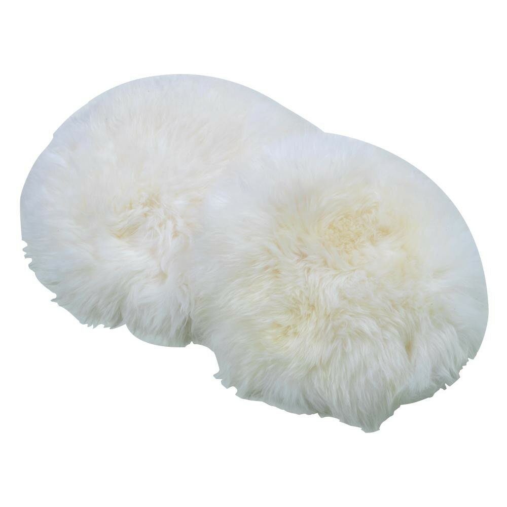 ムートン 長毛丸クッション 2枚組 ホワイト ムートン座布団 ムートンクッション