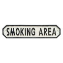 63591 サインプレート SMOKING AREA ホワイト