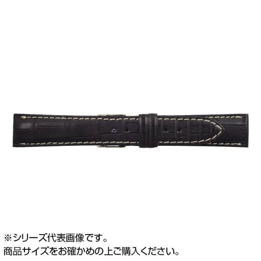 MIMOSA ミモザ 時計バンド クロコマット 18mm ブラック/ホワイトステッチ 美錠:銀 WRM-AW18 MIMOSA ミモザ 時計バンド クロコマット 18mm ブラック/ホワイトステッチ 美錠:銀 WRM-AW18