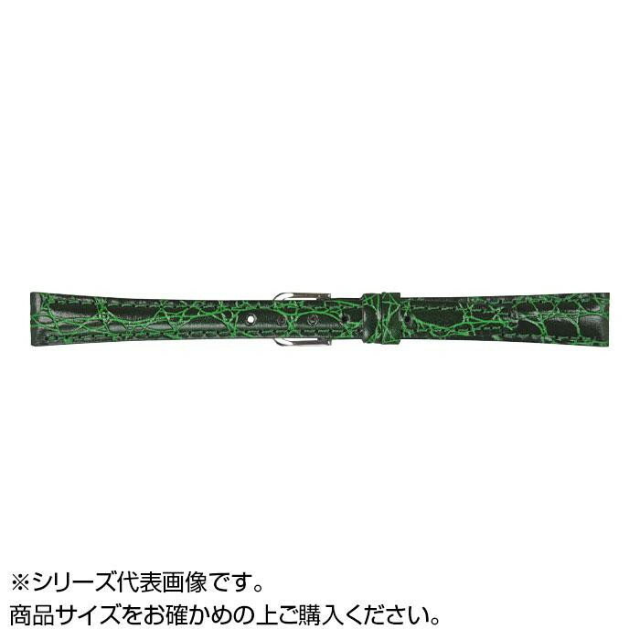 MIMOSA ミモザ 時計バンド RA型押ワニ 13mm グリーン 美錠:銀 CRA-G13