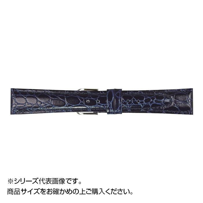 MIMOSA ミモザ 時計バンド RA型押ワニ 19mm ネイビー 美錠:銀 CRA-N19