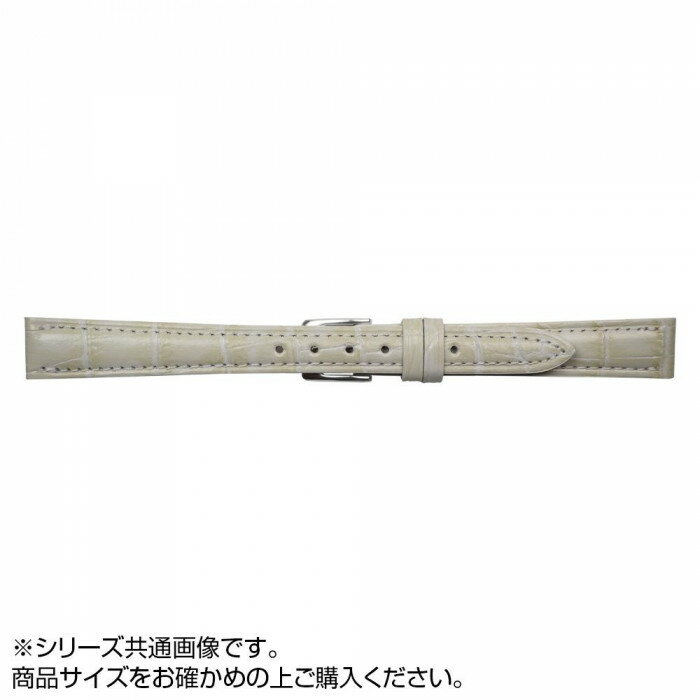 MIMOSA ミモザ 時計バンド SY型押ワニ 18mm オフホワイト 美錠:銀 CSY-WH18