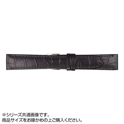 MIMOSA ミモザ 時計バンド P型押ワニ 16mm ブラック 美錠:銀 CP-A16 MIMOSA ミモザ 時計バンド P型押ワニ 16mm ブラック 美錠:銀 CP-A16