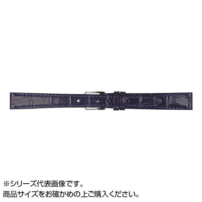MIMOSA ミモザ 時計バンド P型押ワニ 14mm ネイビー 美錠:銀 CP-N14