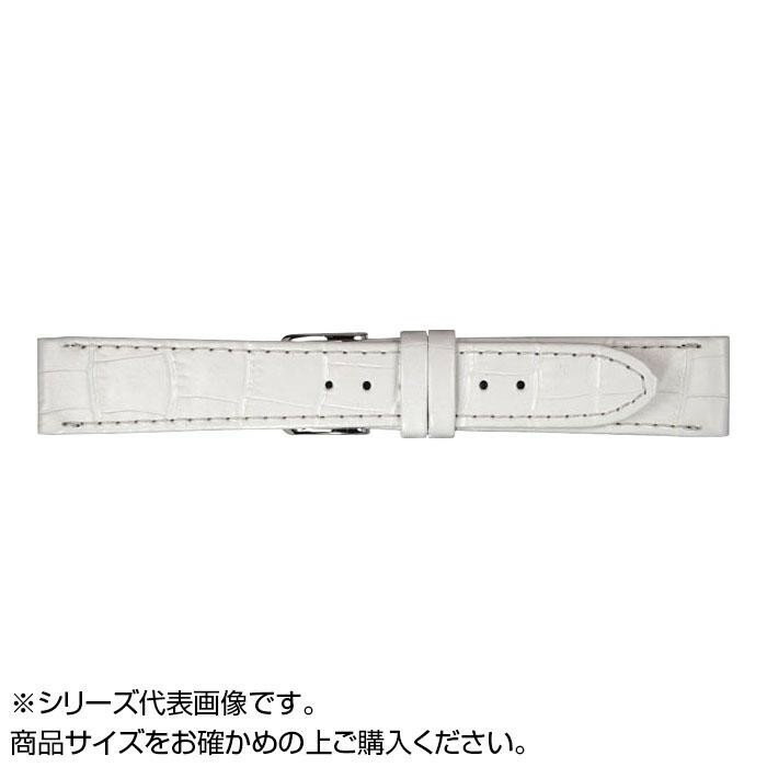 MIMOSA ミモザ 時計バンド P型押ワニ 17mm ホワイト 美錠:銀 CP-WH17
