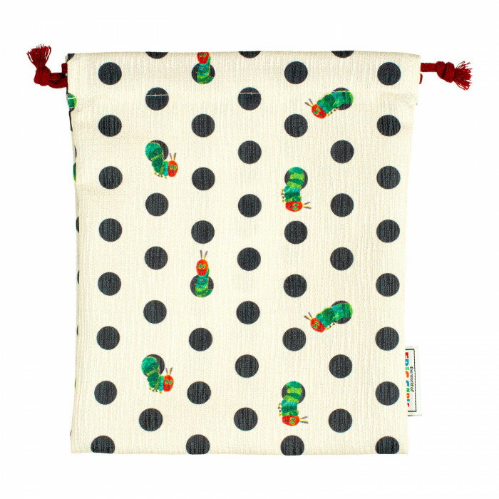 はらぺこあおむし　和雑貨　巾着 小 水玉ベージュベース　CKEC0013-4