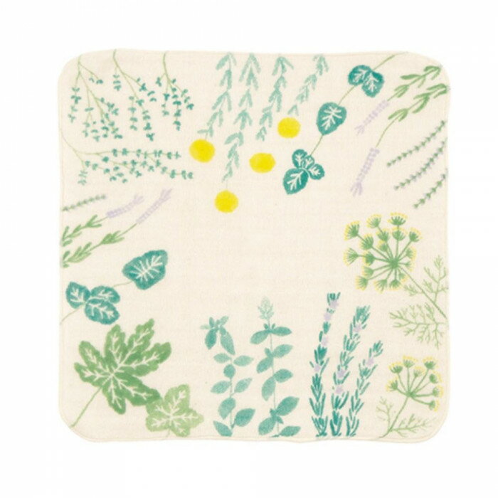 山田繊維 MUSUBI ORGANIC 4重ガーゼハンカチ ハーブ グリーン 70024-102