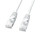 サンワサプライ カテゴリ6 極細LANケーブル 1m ホワイト LA-SL6-01W(2)