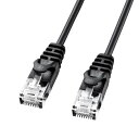 サンワサプライ カテゴリ6 極細LANケーブル 5m ブラック LA-SL6-05BK(2)